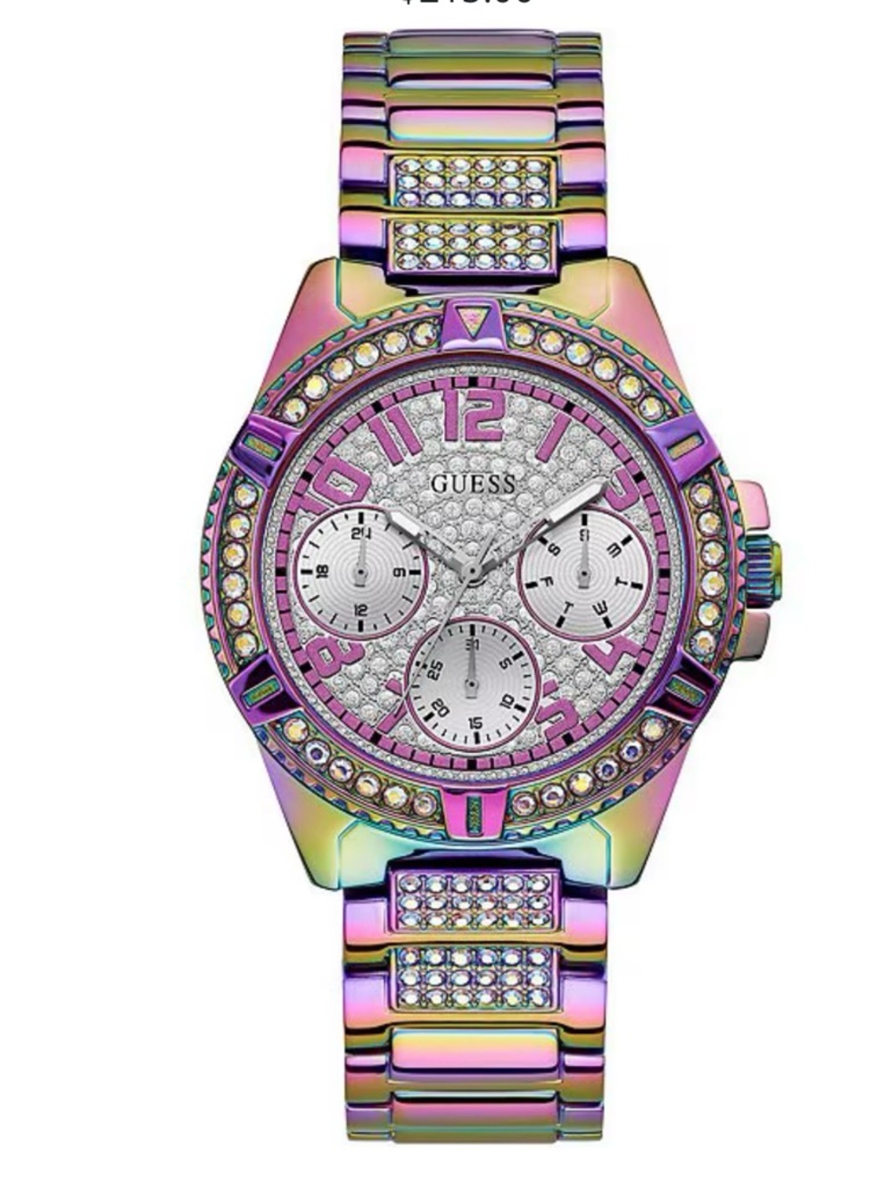 GUESS Iridescent Rainbow Crystal-Accent Women's Chronograph Watch